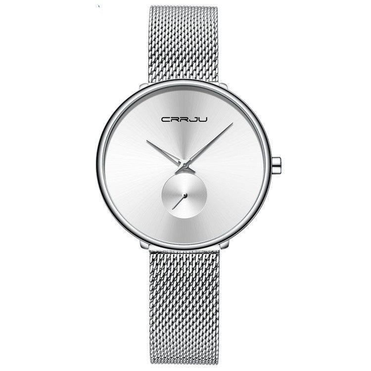 Montre simple pour femme avec bracelet en acier inoxydable et bracelet en maille - LUXARAH