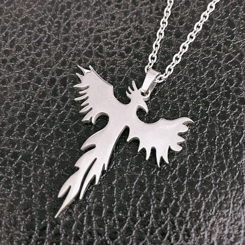 Titanium Steel Phoenix Bird Necklaces for Women and Men