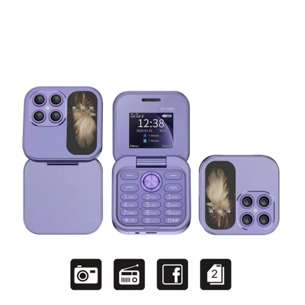 Téléphone portable 2G à double carte et double veille pliable