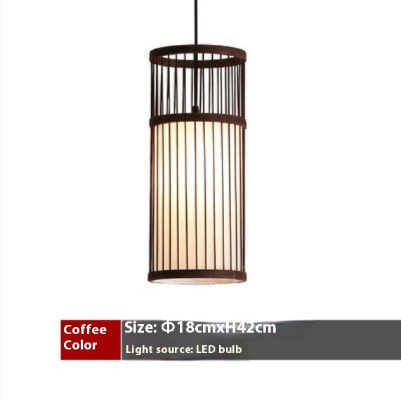 Lustre en bambou pour restaurant chinois, hôtel, famille d'accueil, chambre à coucher, balcon, lanterne, lampe à riz - LUXARAH