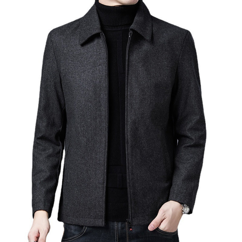 Veste à col polo, manteau à fermeture éclair, style basique
