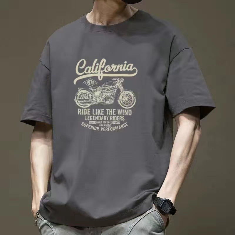 T-shirt oversize en coton style rétro américain pour homme - LUXARAH