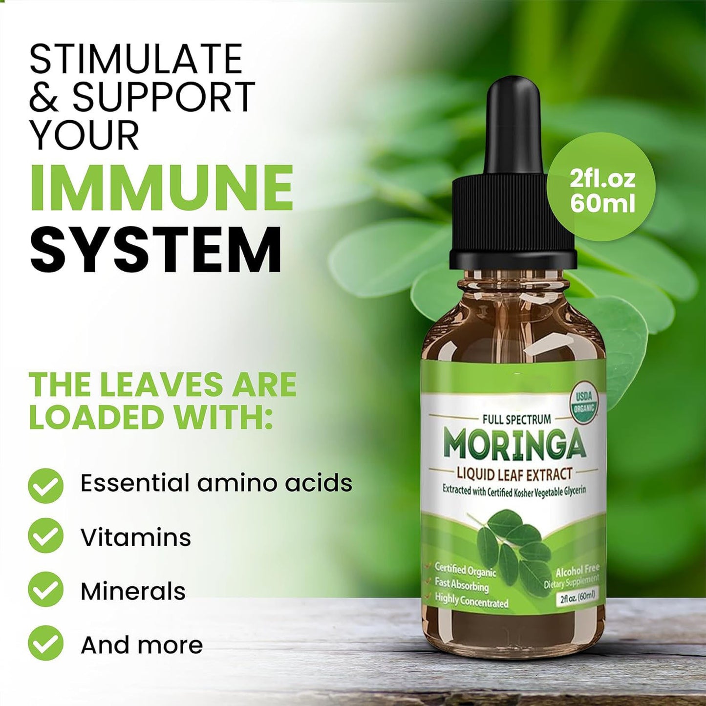 Gouttes de feuilles de moringa - LUXARAH