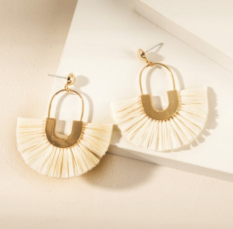 Boucles d'oreilles en rotin rouge pour femme, style vacances, printemps et été - LUXARAH