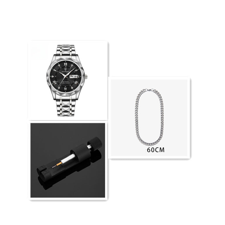 Montre à quartz lumineuse étanche pour homme avec double calendrier - LUXARAH