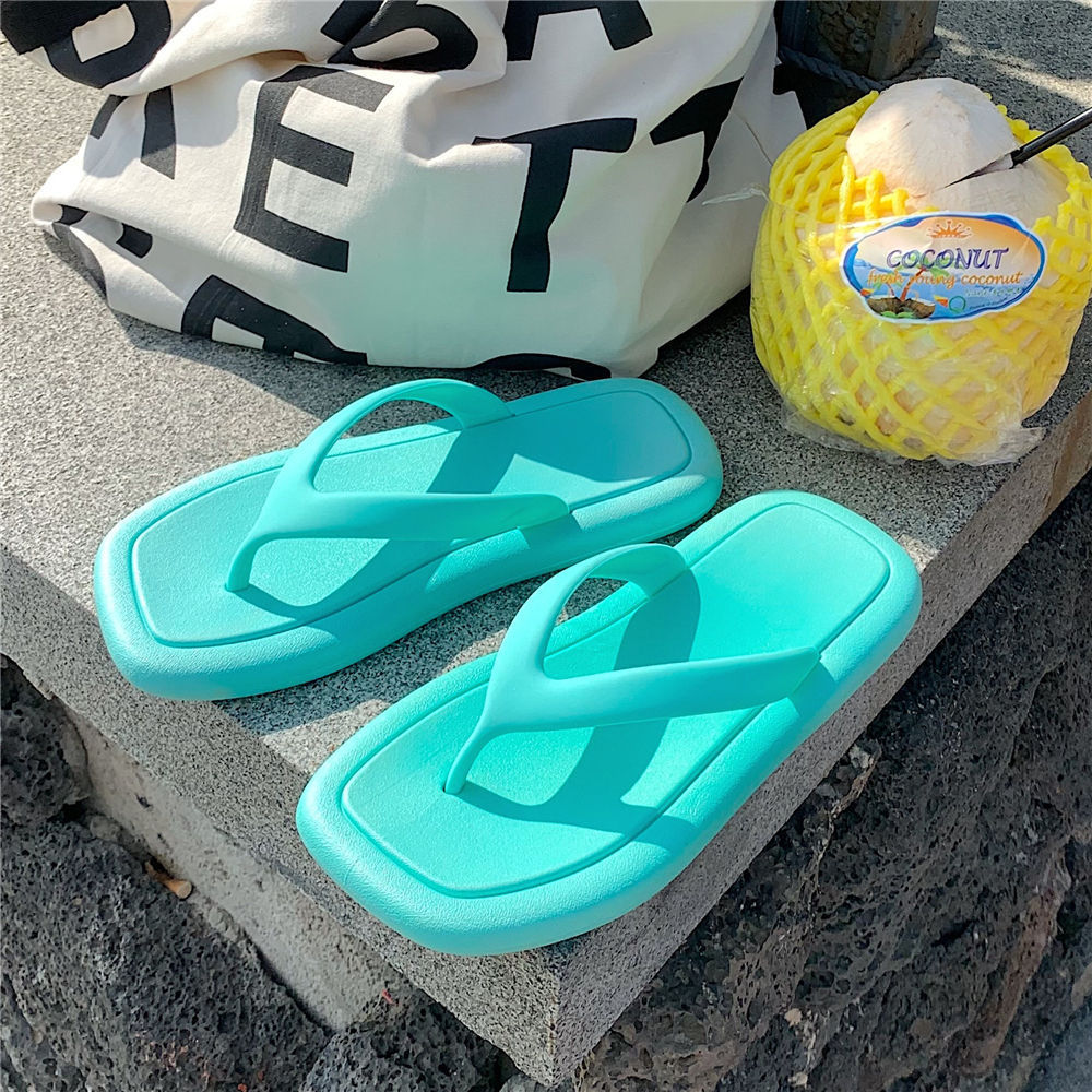 Tongs tendance de couleur unie pour femmes, tongs à semelle souple