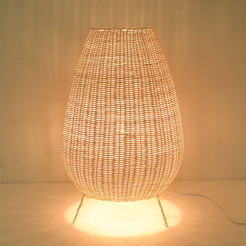 Lampadaire de style japonais en rotin pour salon et chambre à coucher - LUXARAH