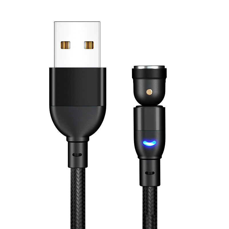 Câble de données, 540 degrés aspiration aveugle, câble de charge magnétique rond, câble magnétique courbé trois en un