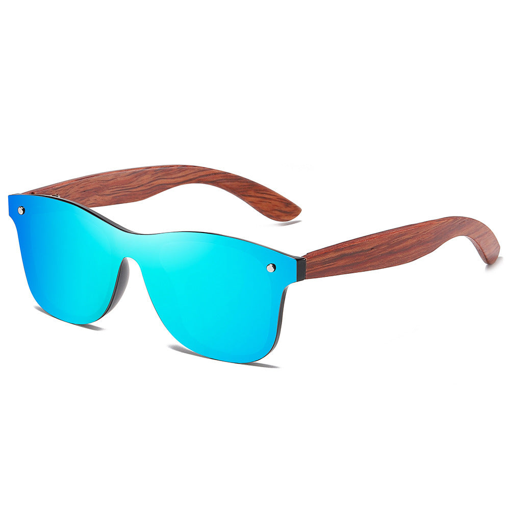 Lunettes de soleil polarisées en bois de bambou, style nouveau, miroir monobloc, de haute qualité