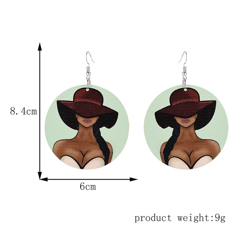 Bijoux Éthiques Boucles d'oreilles en bois artisanales et imprimées - Élégance unique pour chaque occasion
