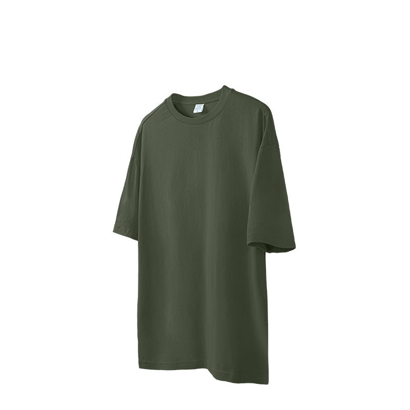 T-shirt oversize à manches courtes en pur coton uni - LUXARAH