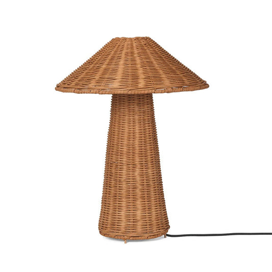Lampe de table vintage en rotin faite à la main en forme de champignon pour bureau et chambre à coucher - LUXARAH