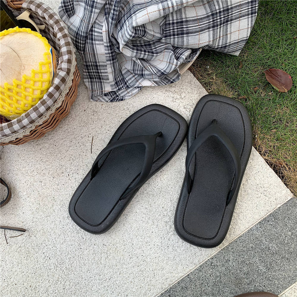 Tongs tendance de couleur unie pour femmes, tongs à semelle souple