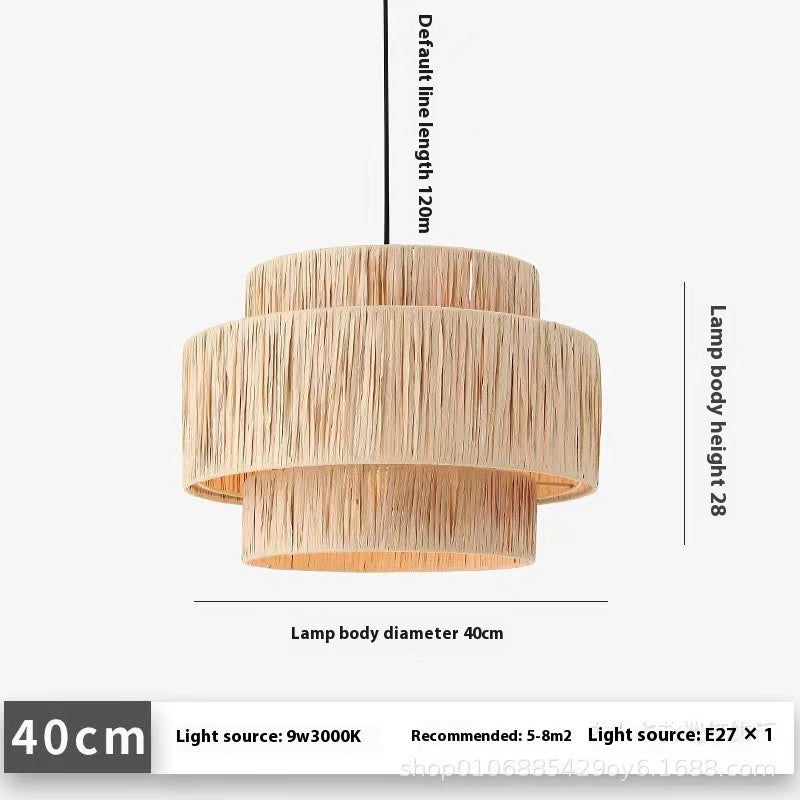 Lustre de bar de style japonais en rotin style lanterne tempête Luji vintage