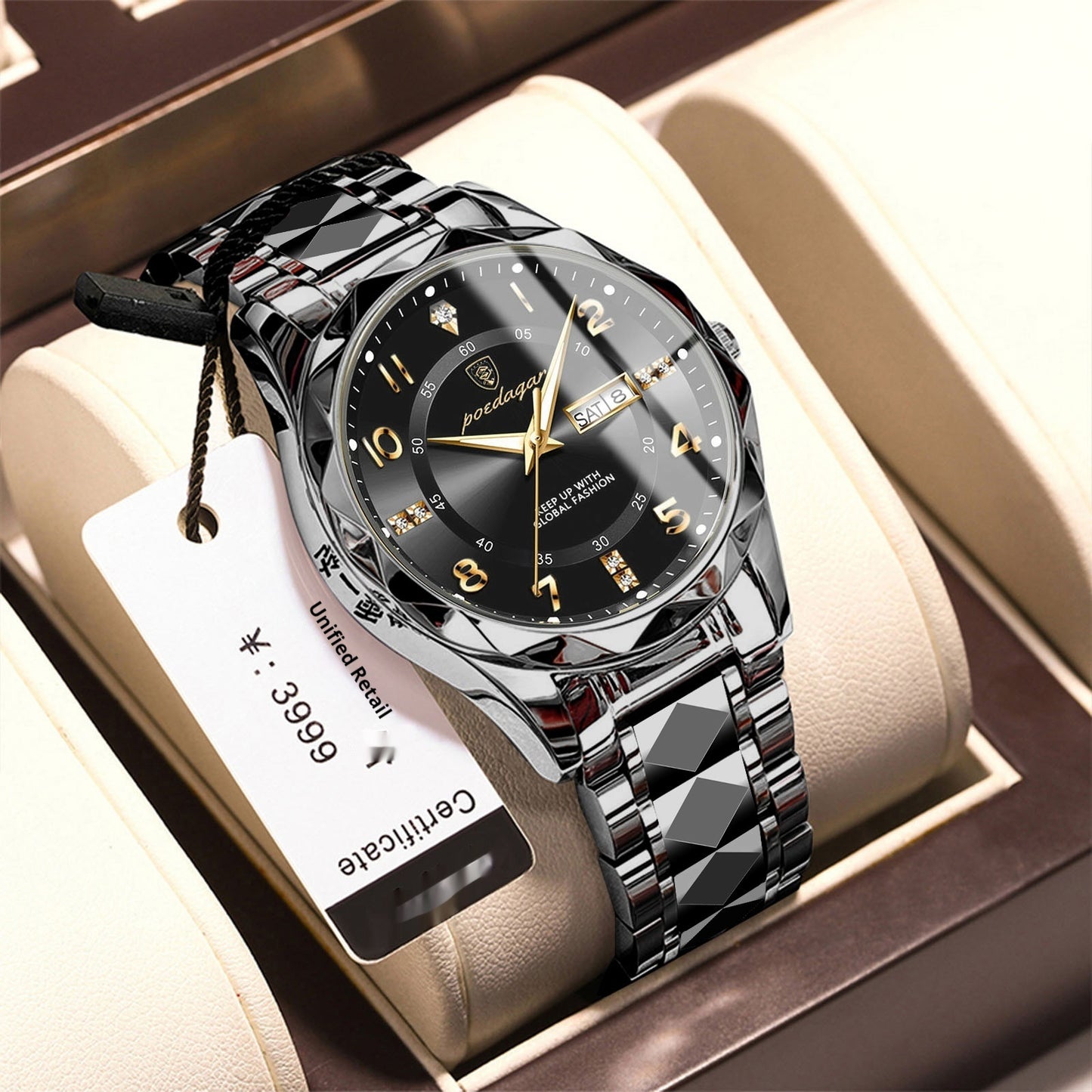 Montre à quartz lumineuse étanche pour homme avec double calendrier - LUXARAH