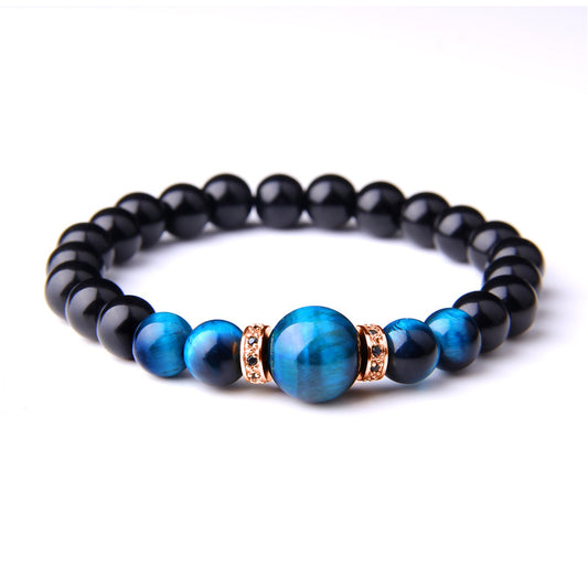 Bracelets en pierres naturelles et perles œil de tigre pour homme - LUXARAH