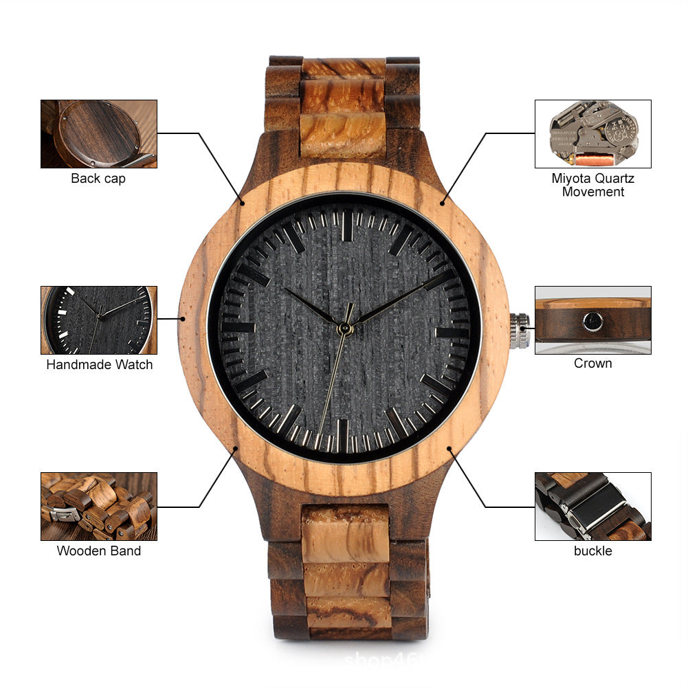 Montre à quartz Inter-Wood pour homme - LUXARAH