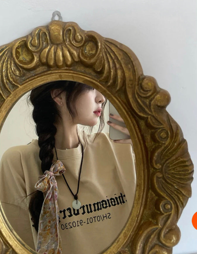 T-shirt oversize style américain à imprimé damier rétro pour femme - LUXARAH
