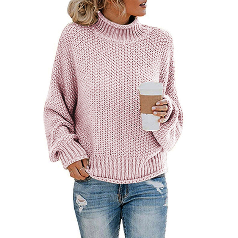 Pull col roulé uni, mode hiver, décontracté, tricoté, manches longues, vêtements pour femmes