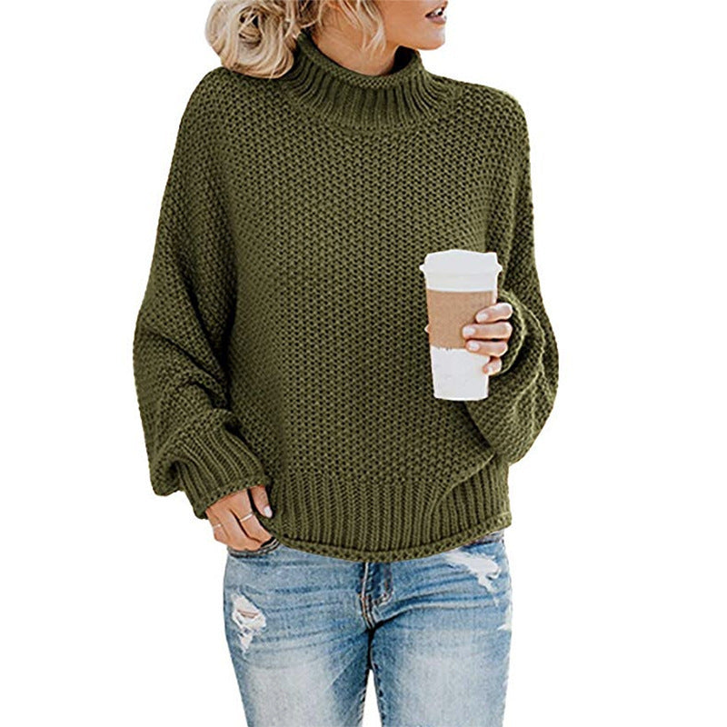 Pull col roulé uni, mode hiver, décontracté, tricoté, manches longues, vêtements pour femmes