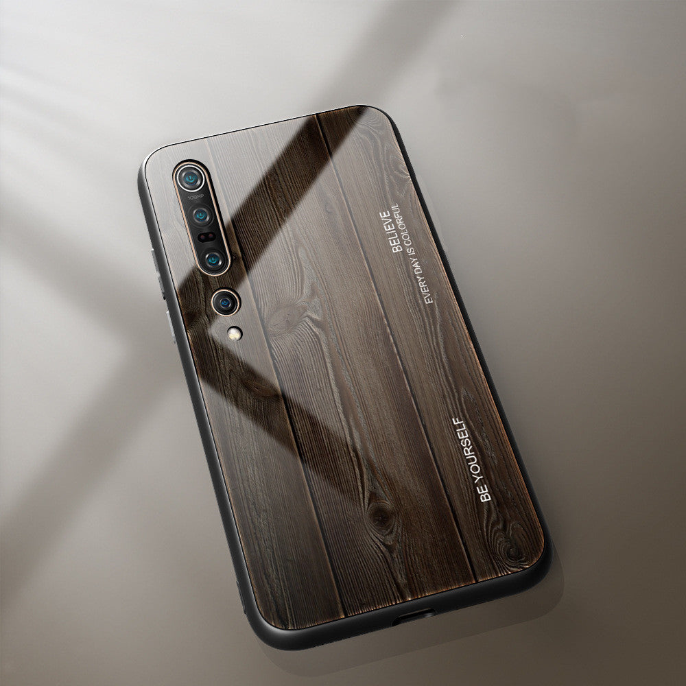 Étui de téléphone en verre grain de bois