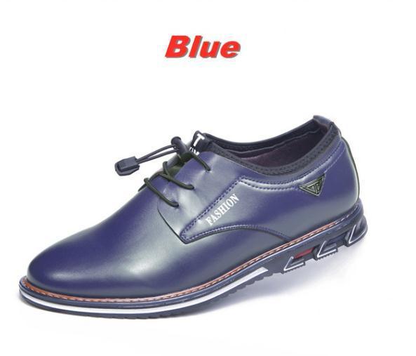 Chaussures en cuir à bout rond, chaussures tendance, chaussures confortables pour hommes - LUXARAH