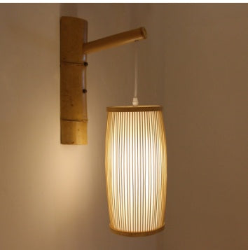 Lampe décorative d'escalier en bambou tressé d'Asie du Sud-Est - LUXARAH