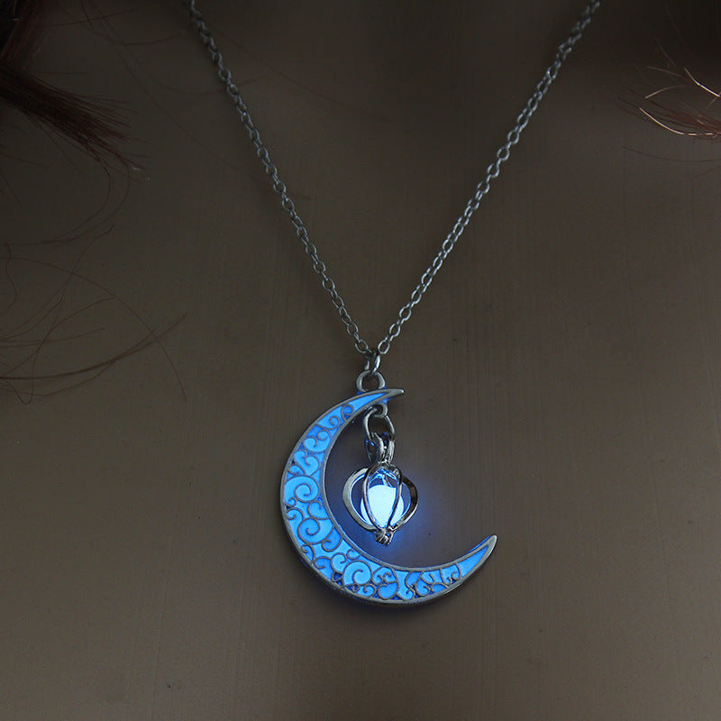 Colliers à pendentif lumineux, colliers à chaîne plaqués argent