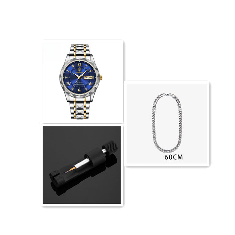 Montre à quartz lumineuse étanche pour homme avec double calendrier - LUXARAH