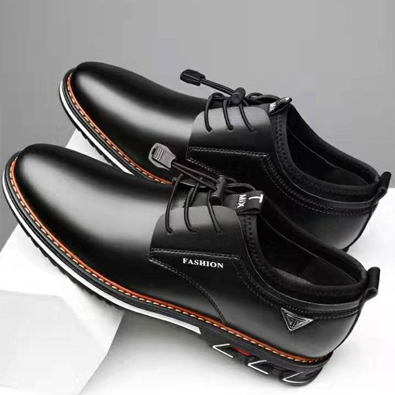 Chaussures en cuir à bout rond, chaussures tendance, chaussures confortables pour hommes - LUXARAH