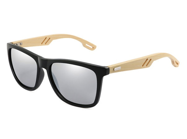 Lunettes de soleil carrées en bambou pour hommes et femmes, en bois coloré