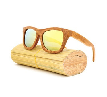 Lunettes de soleil explosion multicolores en bambou avec revêtement