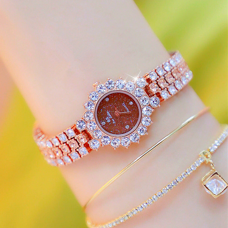Montre à quartz multicolore pour femme, montre-bracelet analogique de luxe en acier inoxydable, bracelet habillé, horloge - LUXARAH