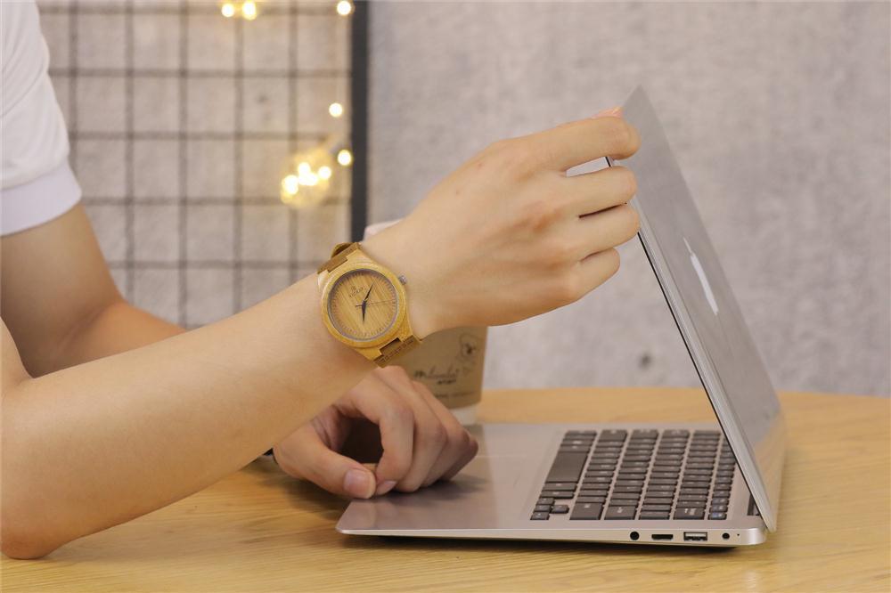 Montre à quartz en bambou - LUXARAH