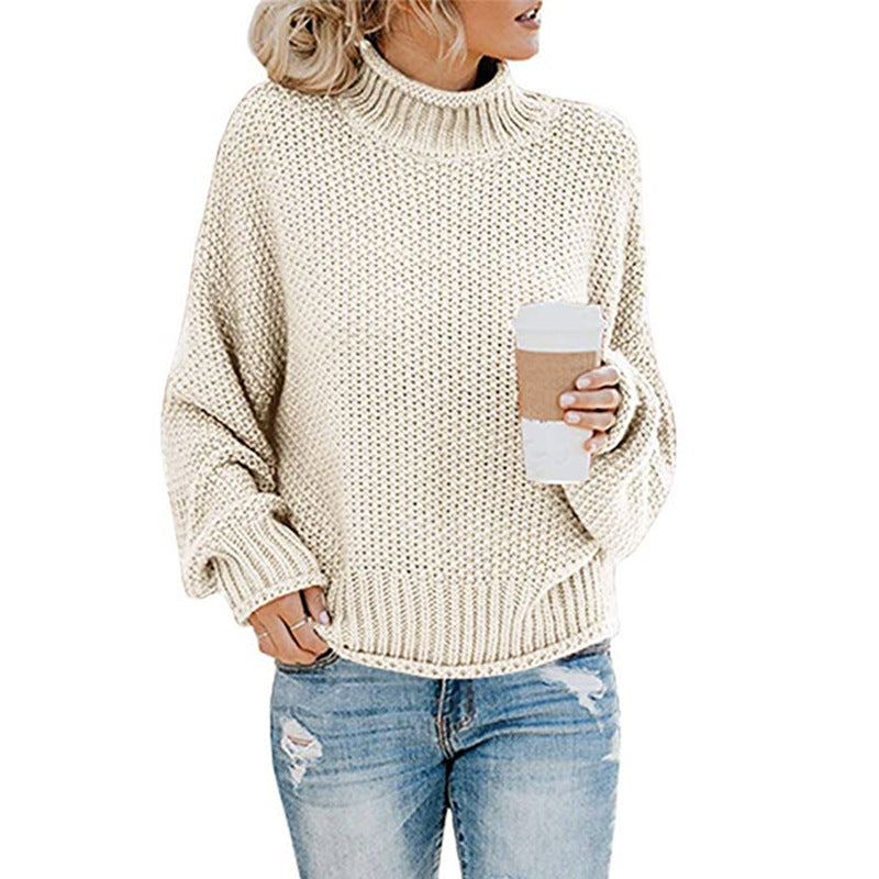 Pull col roulé uni, mode hiver, décontracté, tricoté, manches longues, vêtements pour femmes