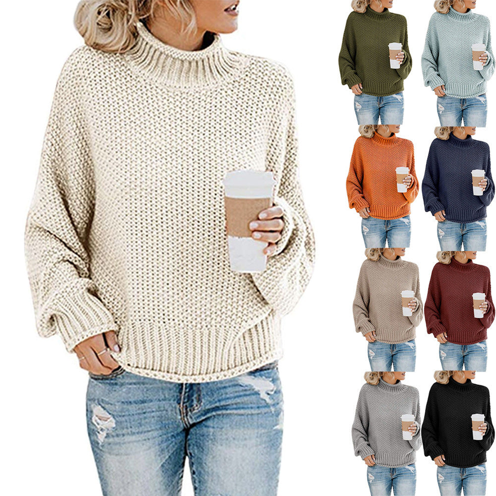 Pull col roulé uni, mode hiver, décontracté, tricoté, manches longues, vêtements pour femmes