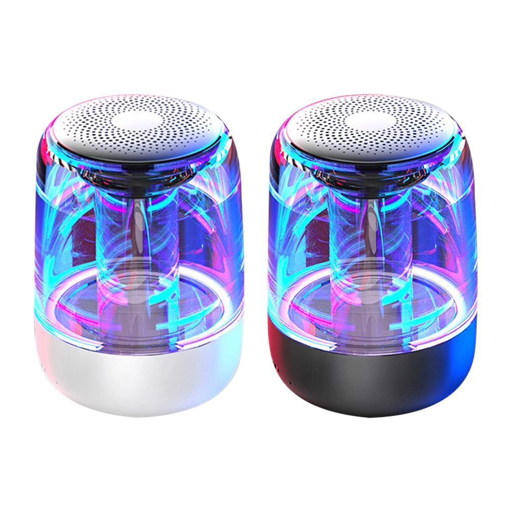 Altavoces portátiles Bluetooth, columna inalámbrica, bajos potentes, radio con luz LED de color variable.