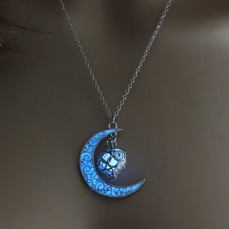 Colliers à pendentif lumineux, colliers à chaîne plaqués argent
