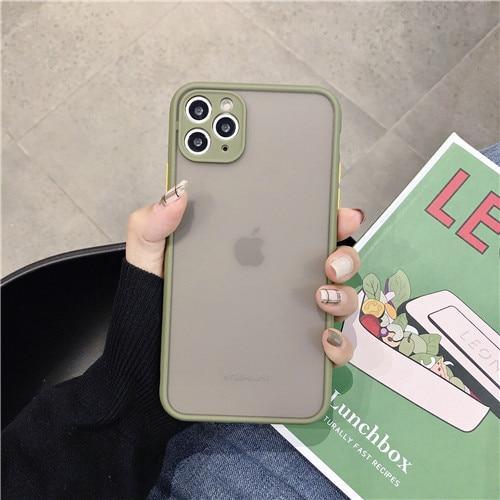 Coque de téléphone portable givrée aux couleurs contrastées pour éviter les chutes