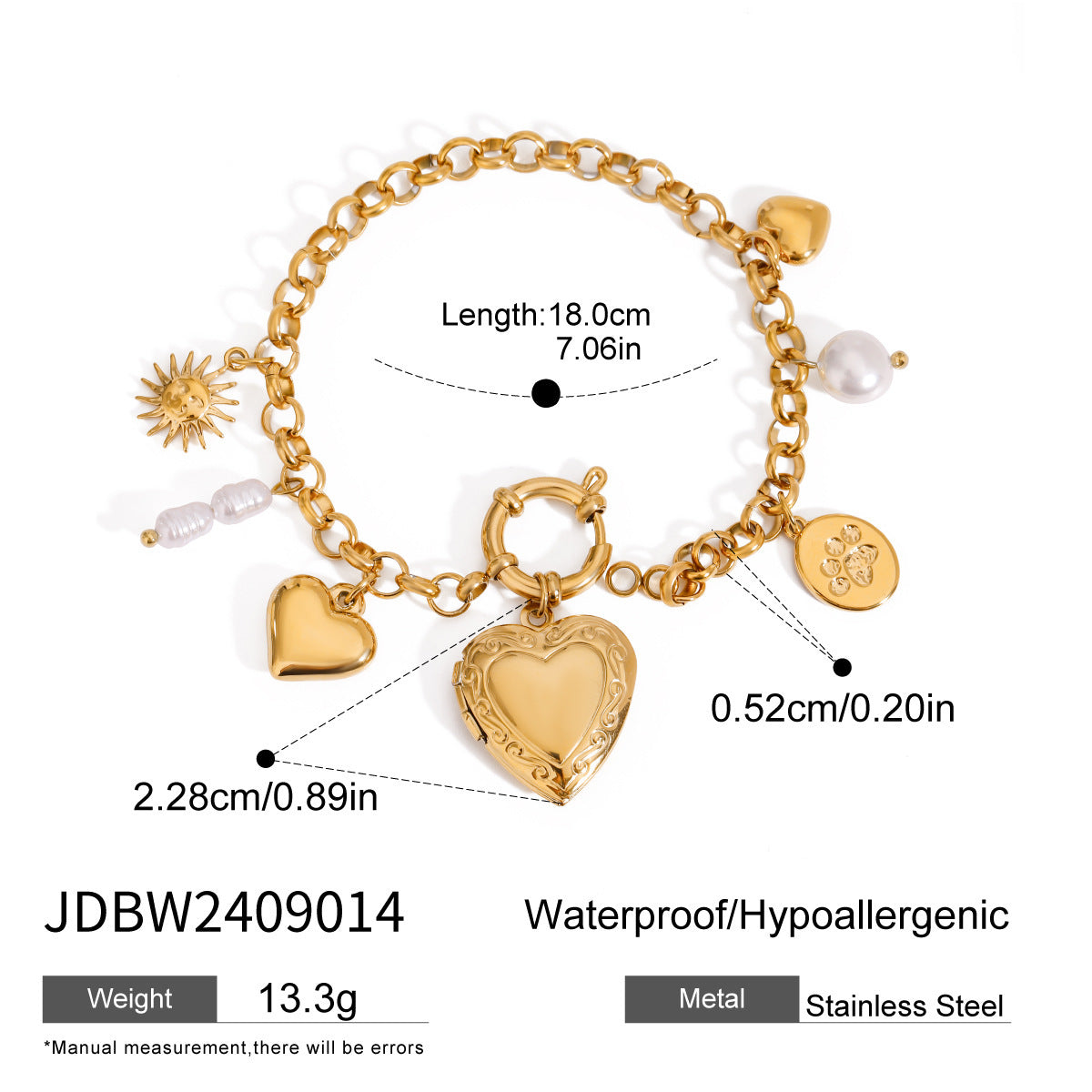 Bracelet chaîne d'amour tendance en acier titane avec perles et nœud
