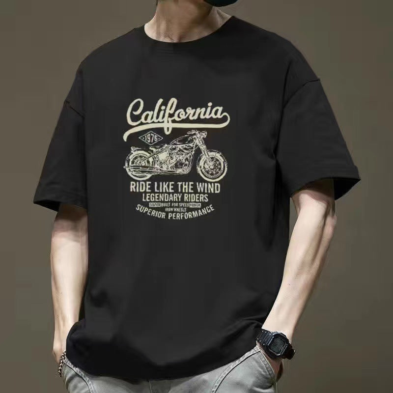 T-shirt oversize en coton style rétro américain pour homme - LUXARAH