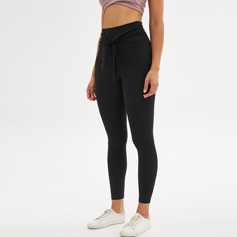 Pantalon de yoga legging à neuf points avec bretelles - LUXARAH