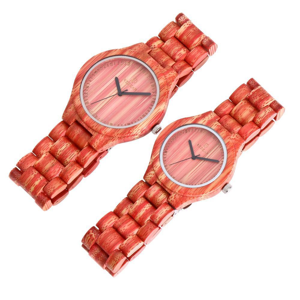 Montre en bambou colorée
