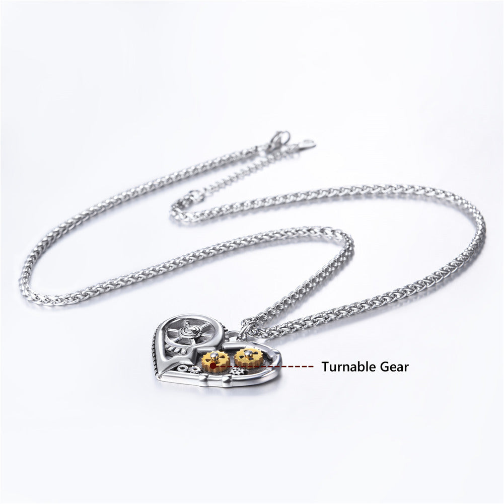Colliers avec pendentif en forme de cœur en acier inoxydable noir de qualité