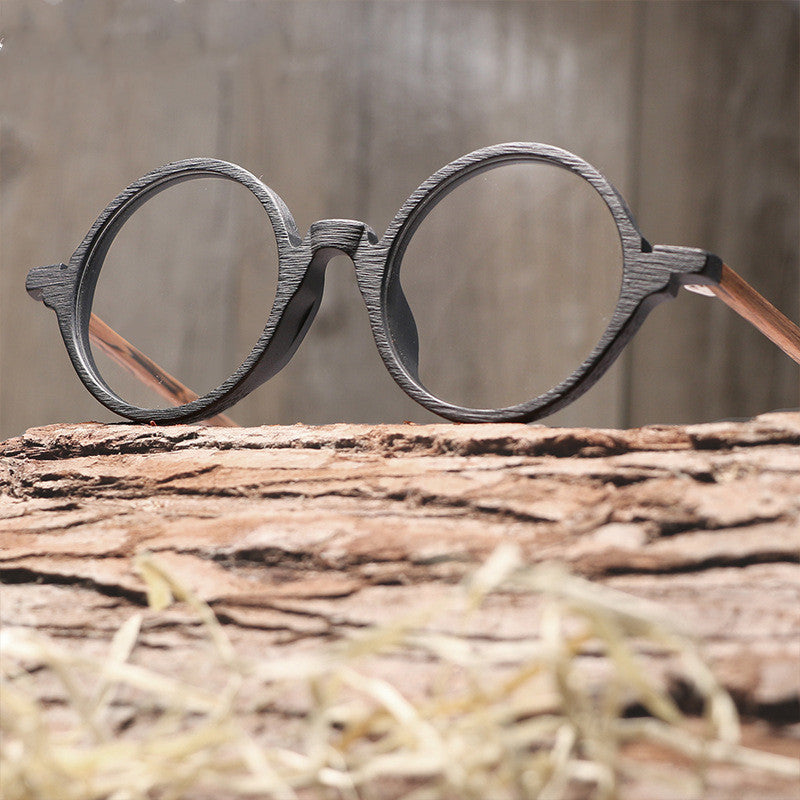 Monture de lunettes en bois avec plaque, style rétro, nouvelle collection
