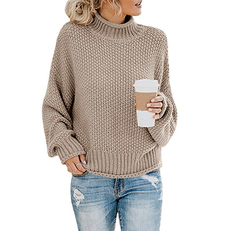 Pull col roulé uni, mode hiver, décontracté, tricoté, manches longues, vêtements pour femmes