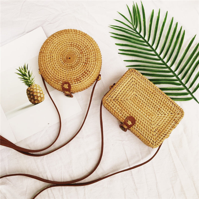Sac de plage en rotin pour voyage, vacances, loisirs