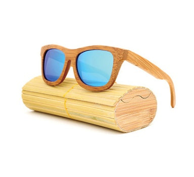 Lunettes de soleil explosion multicolores en bambou avec revêtement