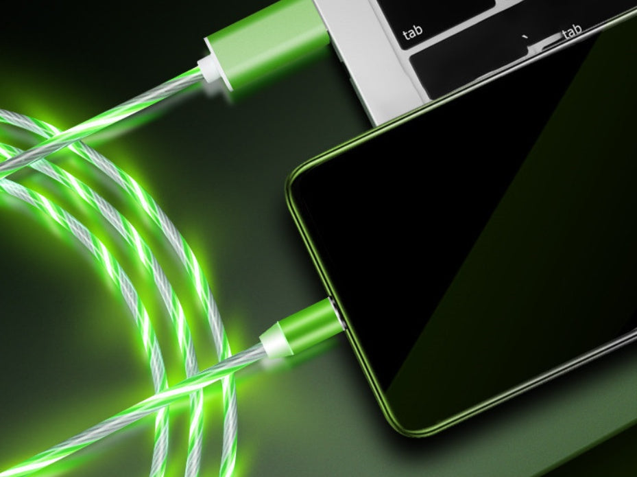 Câble de données magnétique, Flowing Light, compatible avec Apple, compatible avec iPhone et Android, type C