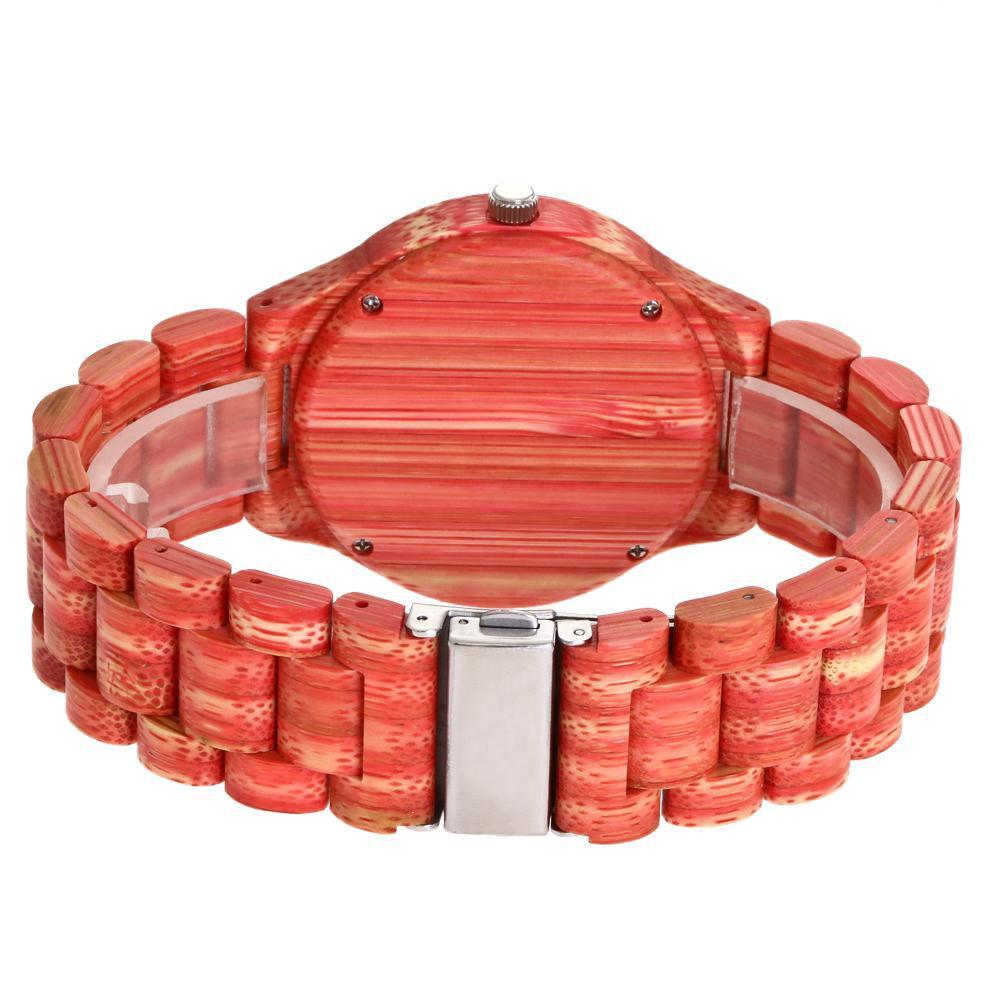 Montre en bambou colorée